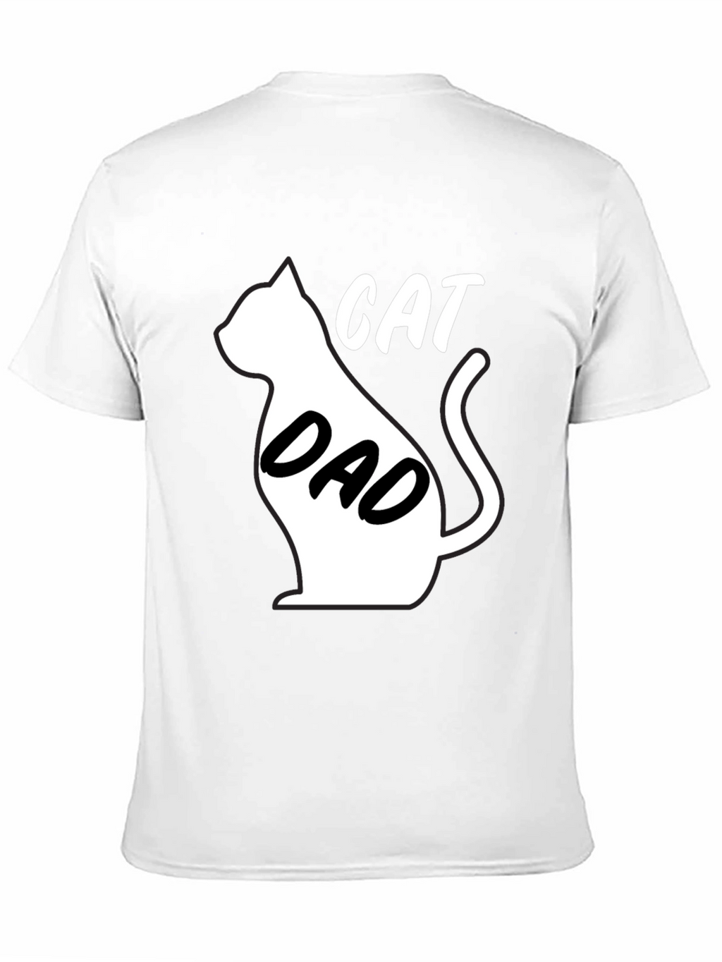 Cat Dad Black Graphic T-Shirt