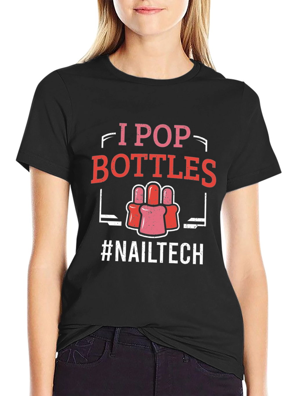 I Pop Bottles Nail Tech T-Shirt