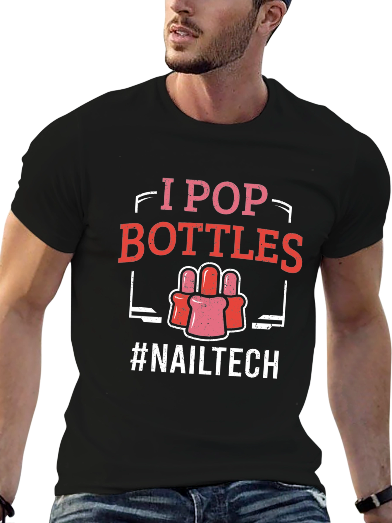I Pop Bottles Nail Tech T-Shirt