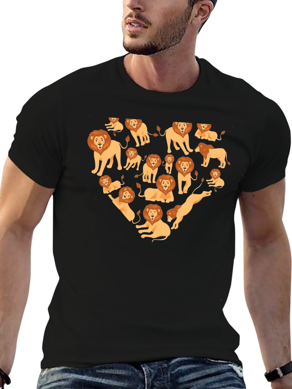 Lion Heart Graphic Tee - Black