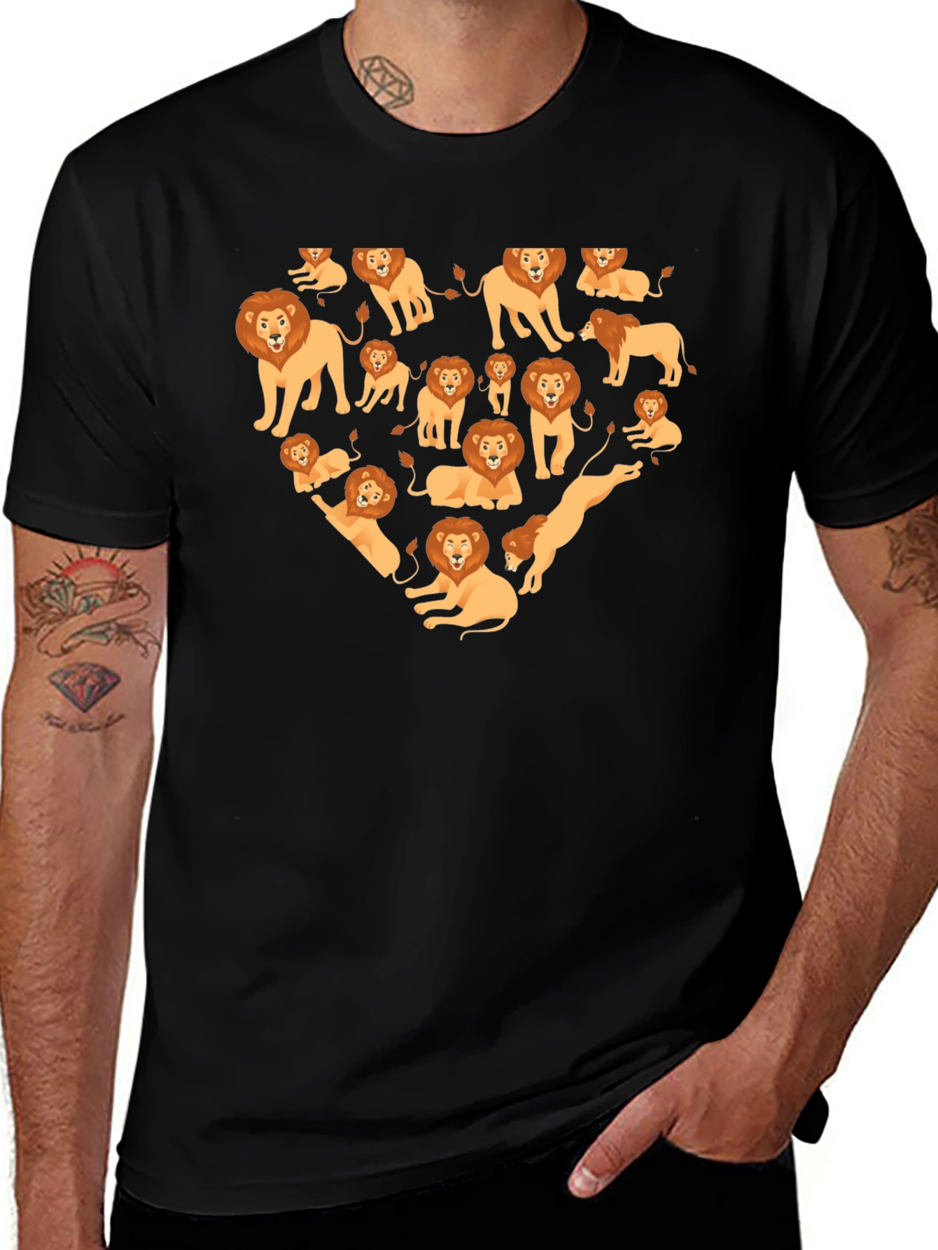 Lion Heart Graphic Tee - Black