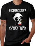 Exercise? Extra Rice Funny Panda T-Shirt