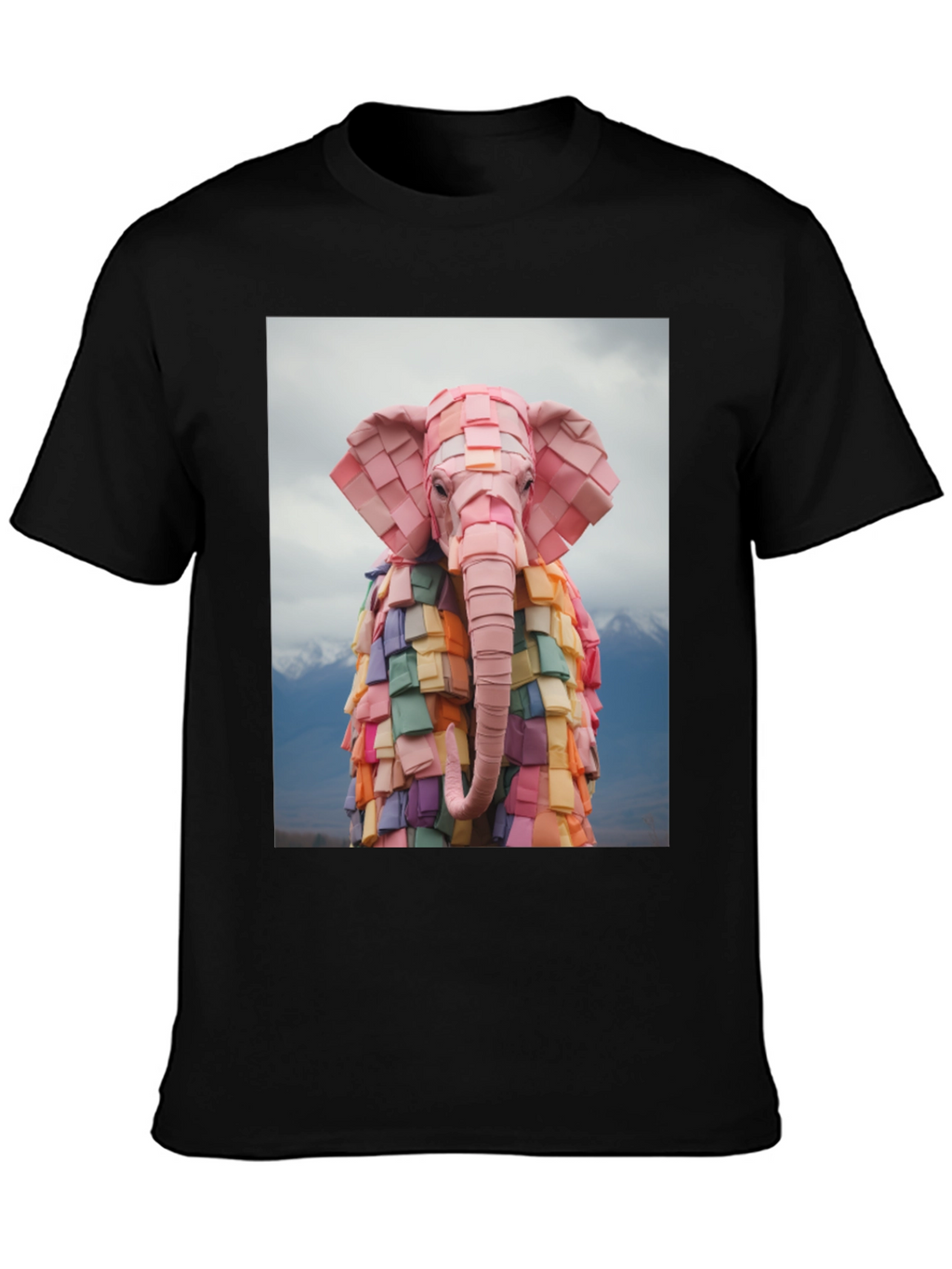 Origami Elephant Graphic T-Shirt