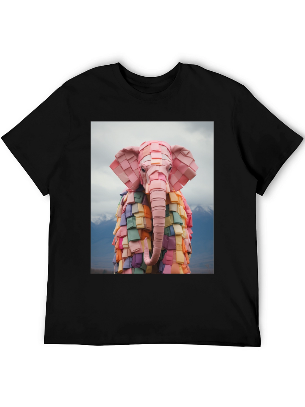 Origami Elephant Graphic T-Shirt