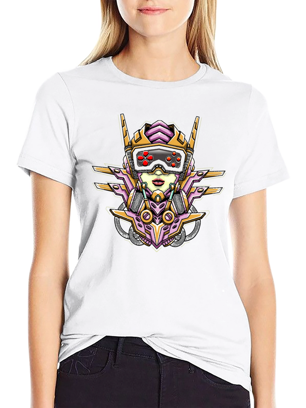 Cyberpunk Gaming Robot Girl T-Shirt