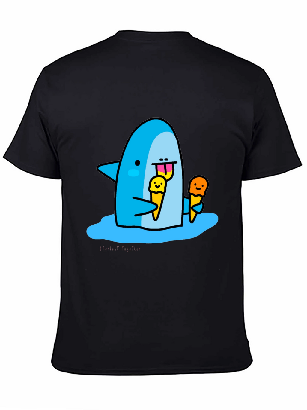 Shark Eating Ice Cream Graphic T-Shirt