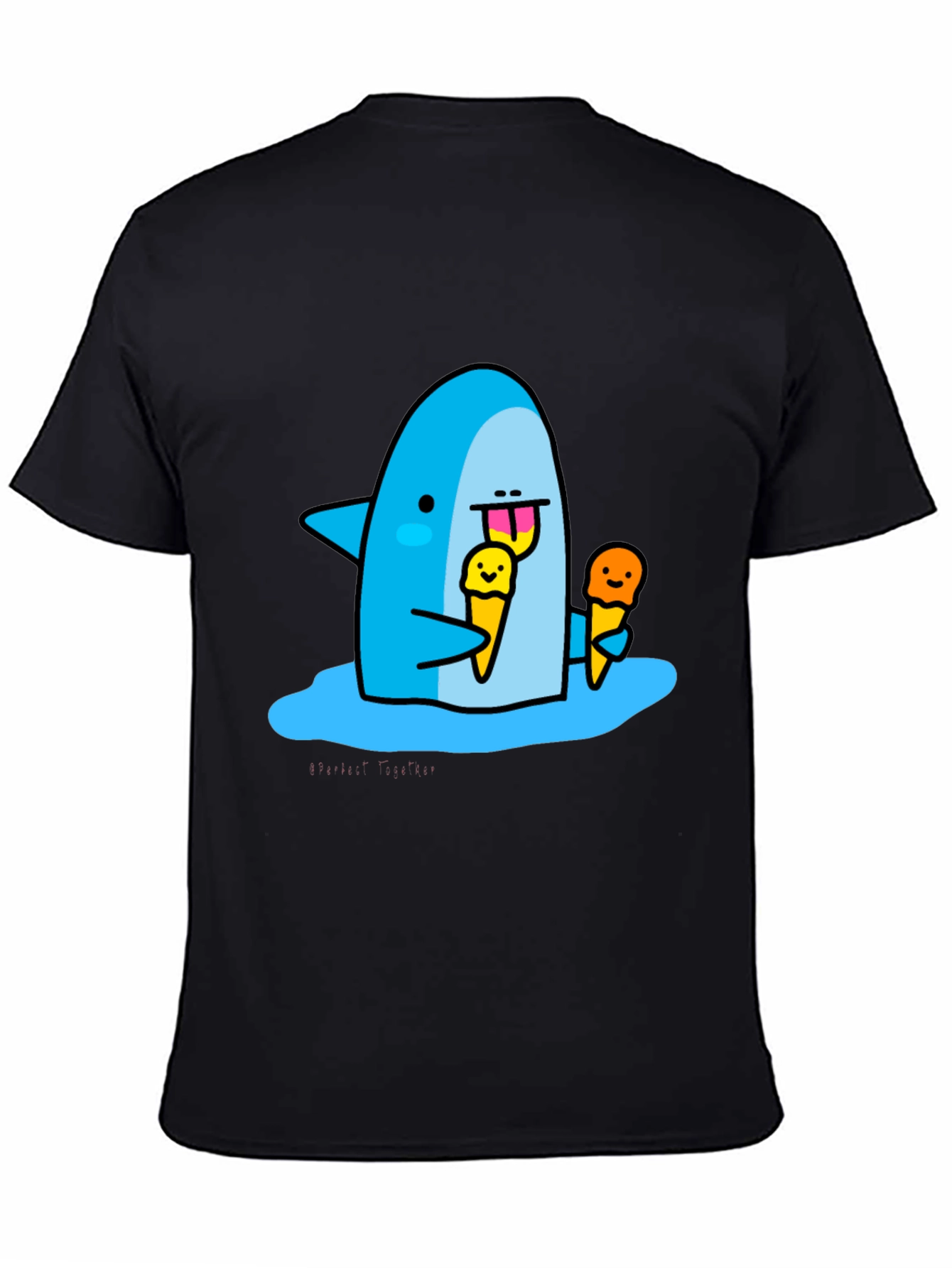 Shark Eating Ice Cream Graphic T-Shirt