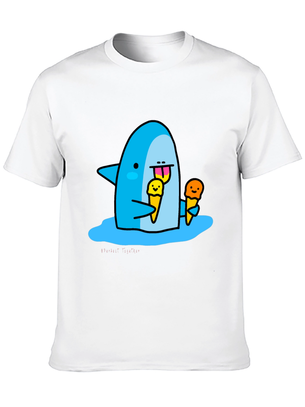 Shark Eating Ice Cream Graphic T-Shirt