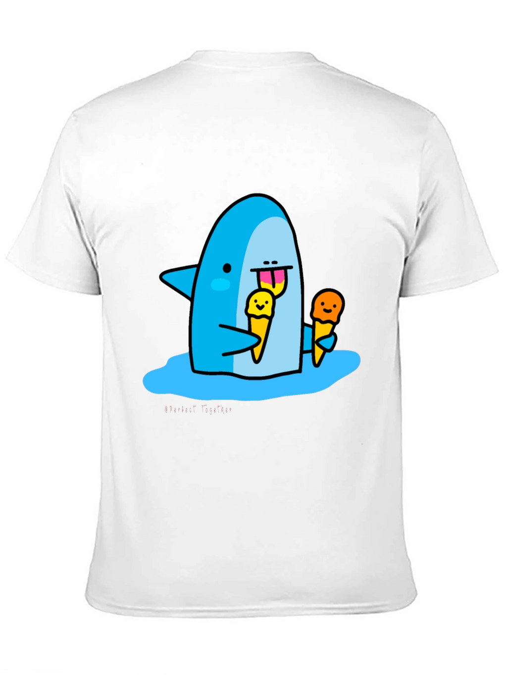 Shark Eating Ice Cream Graphic T-Shirt