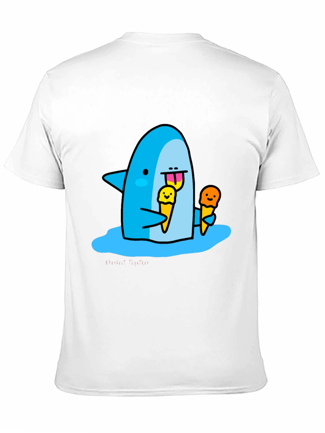 Shark Eating Ice Cream Graphic T-Shirt