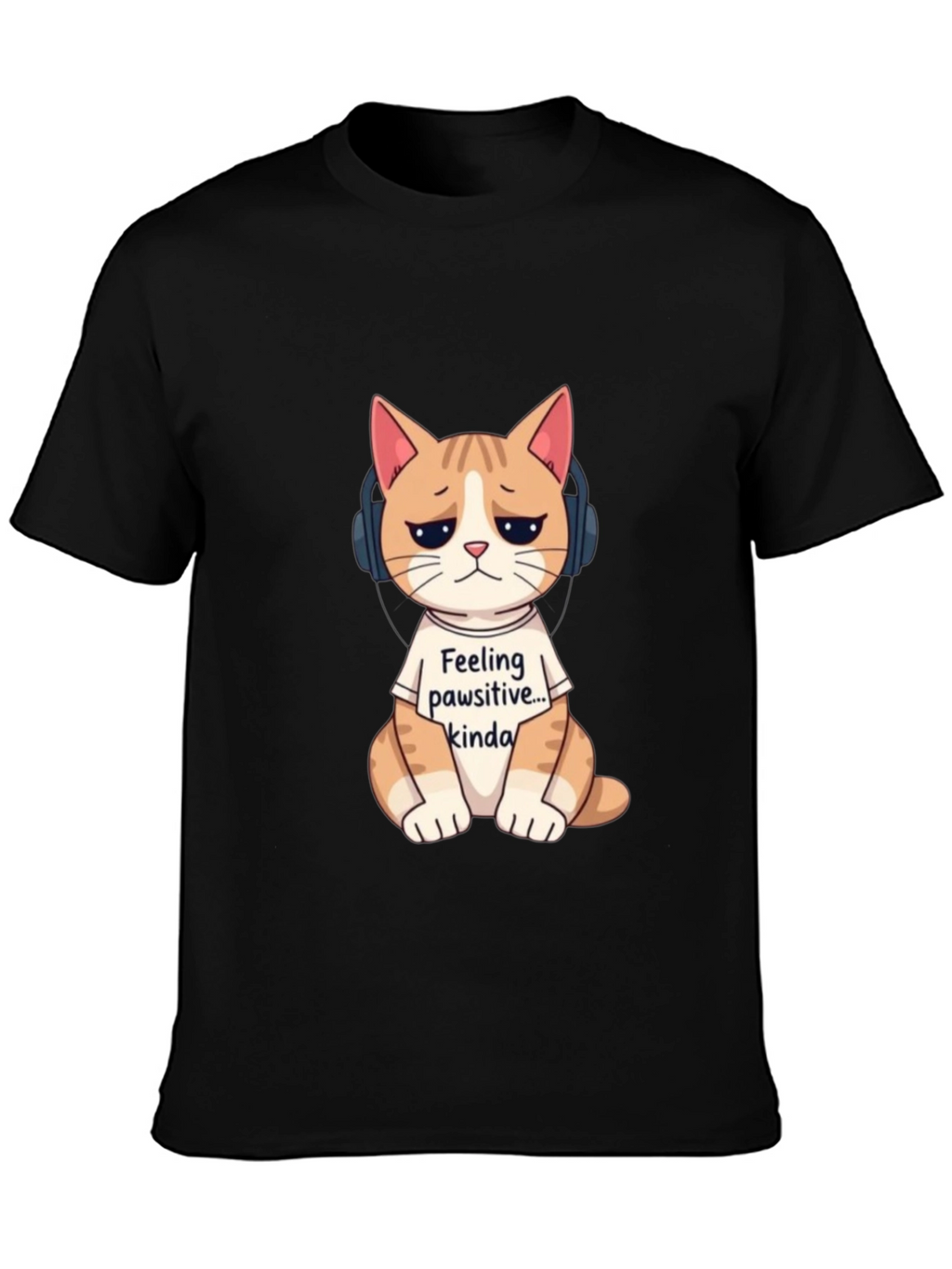 Feeling Pawsitive Cat T-Shirt - Unisex Black Tee