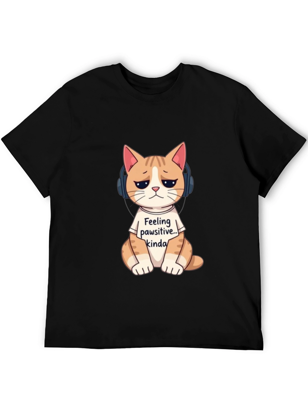 Feeling Pawsitive Cat T-Shirt - Unisex Black Tee