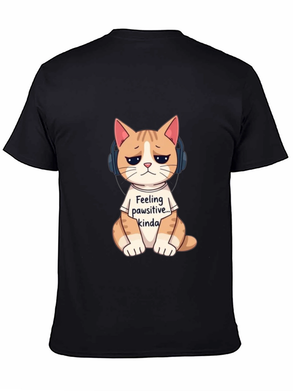 Feeling Pawsitive Cat T-Shirt - Unisex Black Tee