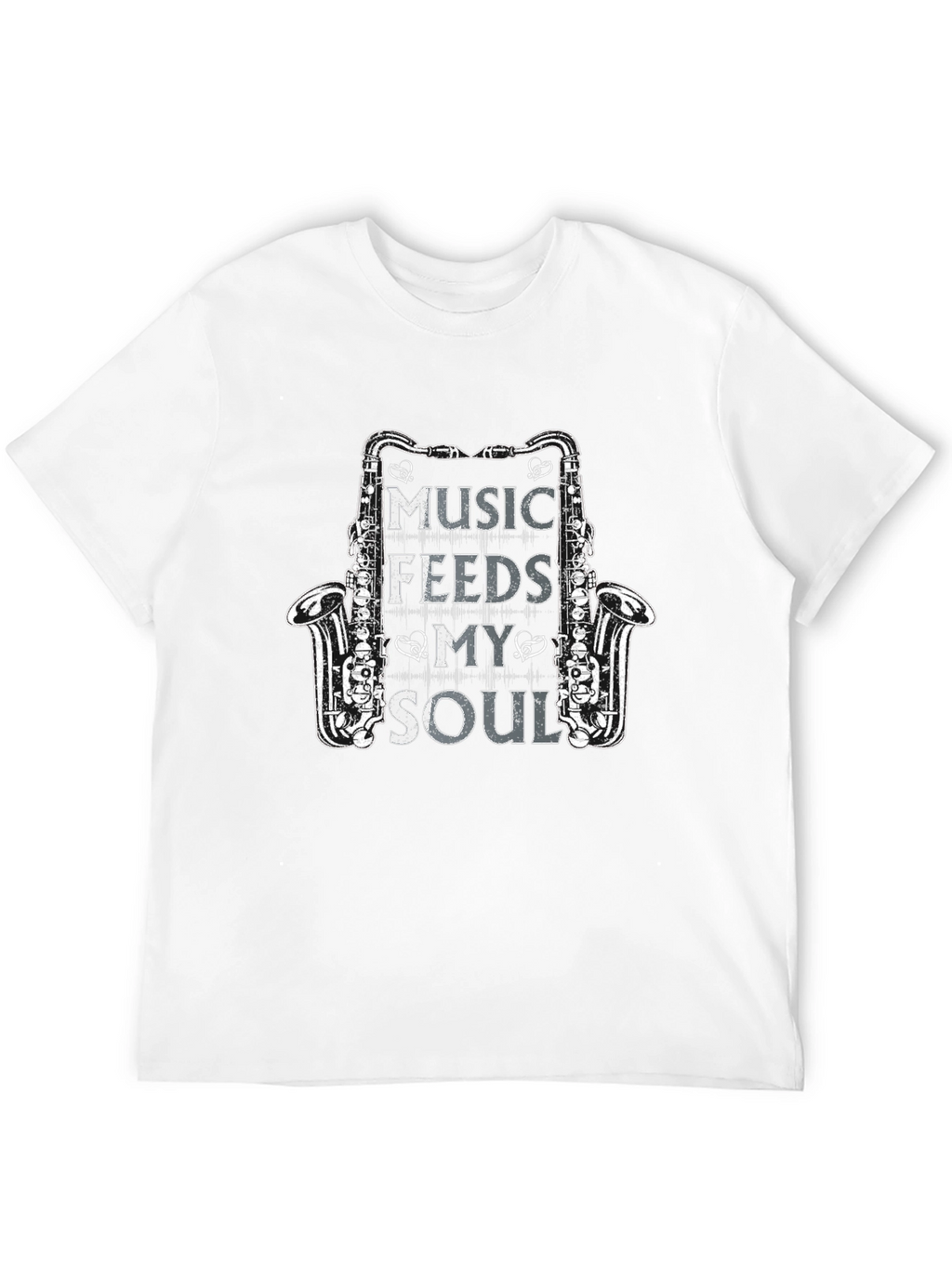 Music Feeds My Soul Saxophone Graphic Tee