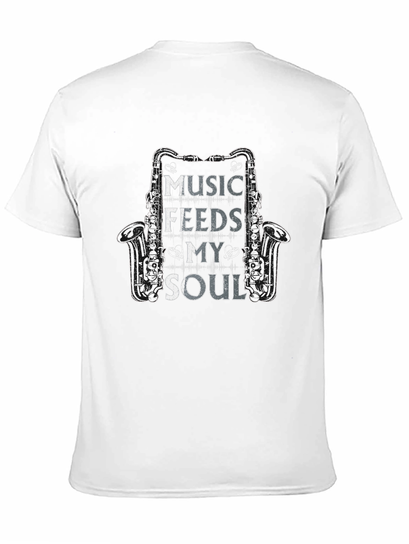 Music Feeds My Soul Saxophone Graphic Tee