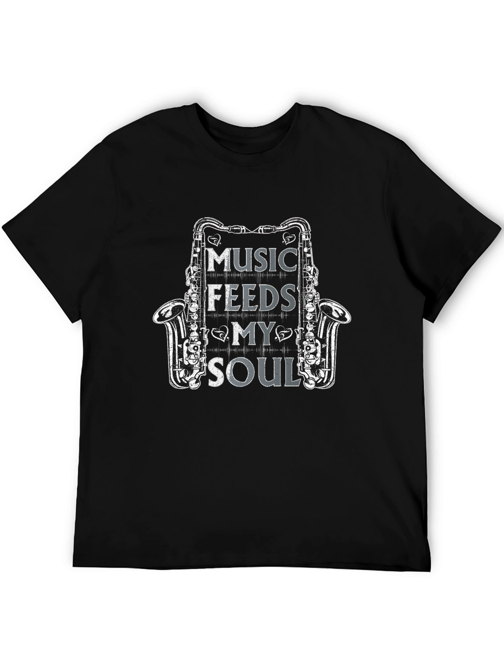 Music Feeds My Soul Saxophone Graphic Tee