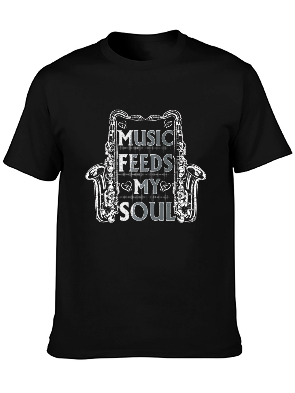Music Feeds My Soul Saxophone Graphic Tee