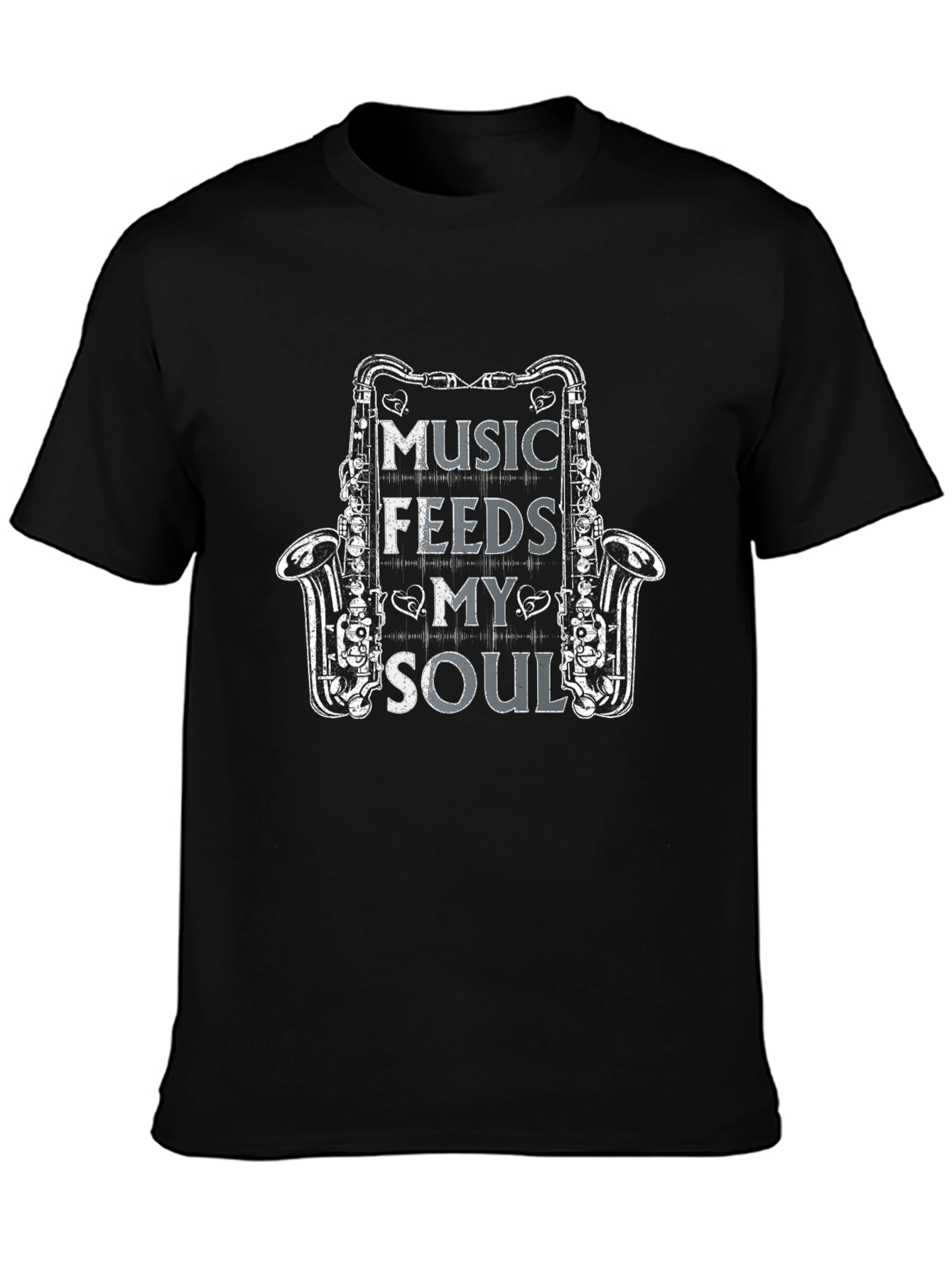 Music Feeds My Soul Saxophone Graphic Tee