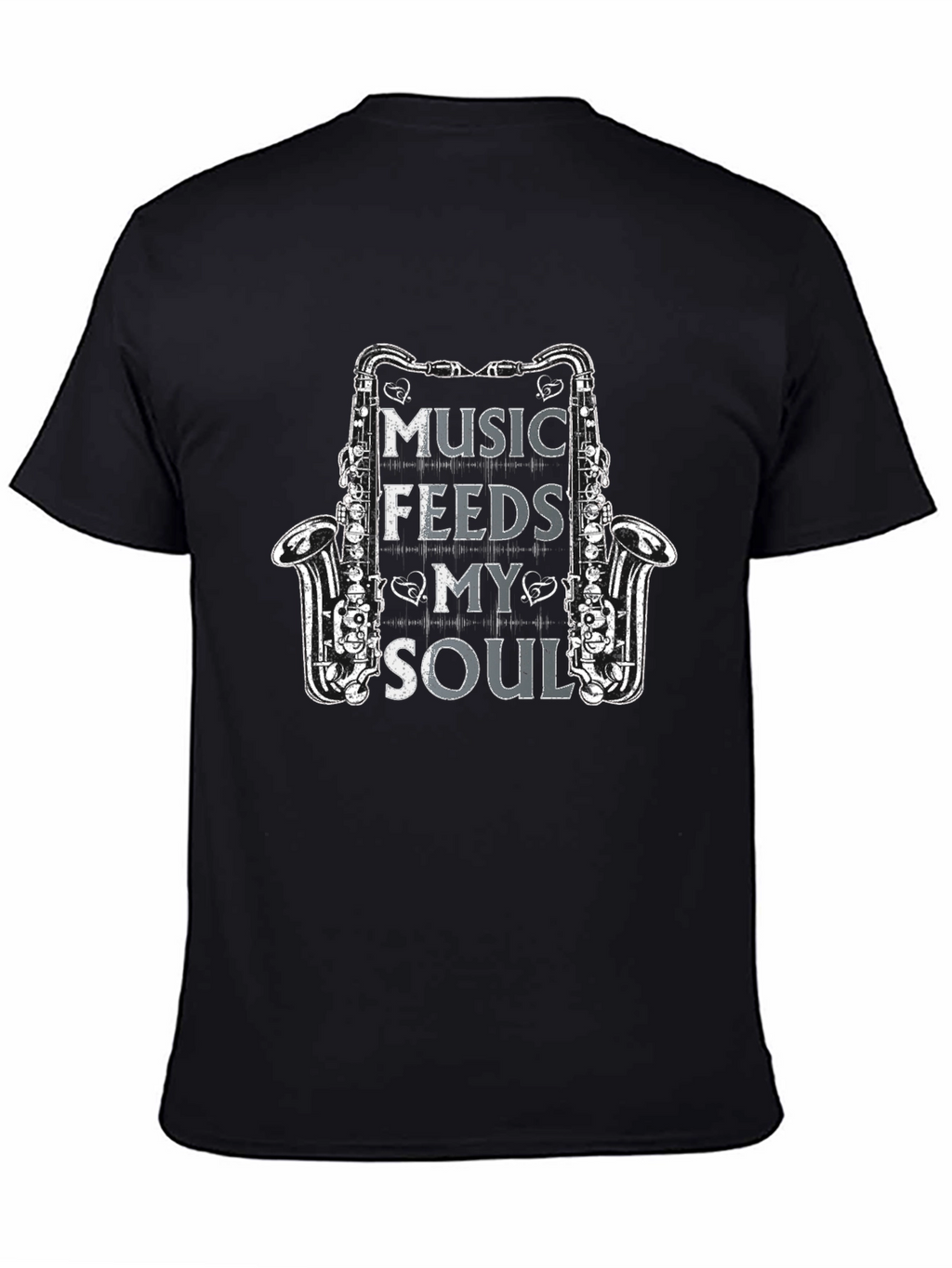 Music Feeds My Soul Saxophone Graphic Tee
