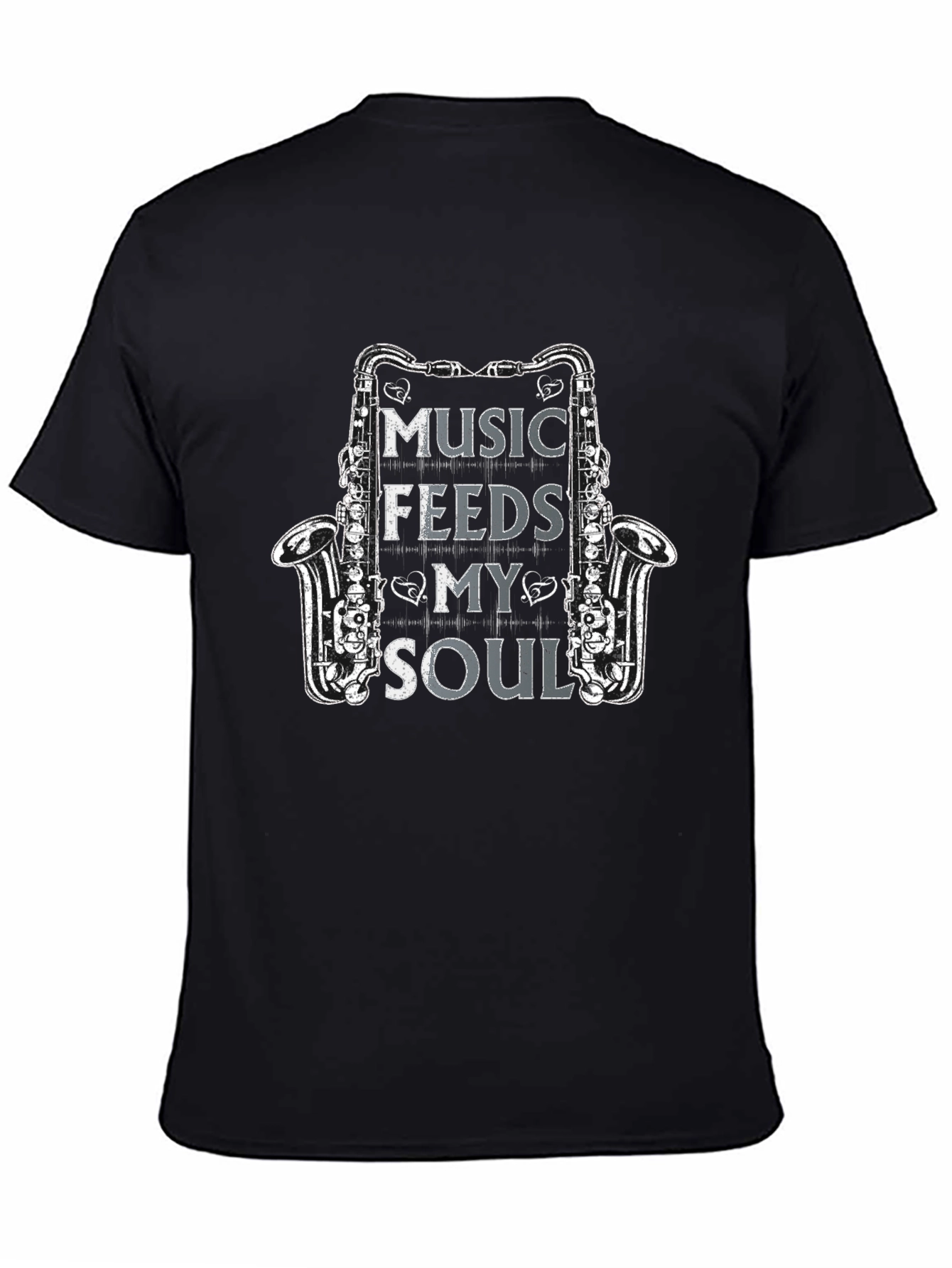 Music Feeds My Soul Saxophone Graphic Tee