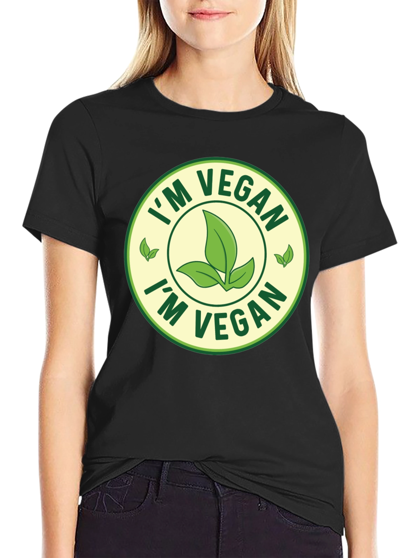 Im Vegan T-Shirt - Black Crew Neck