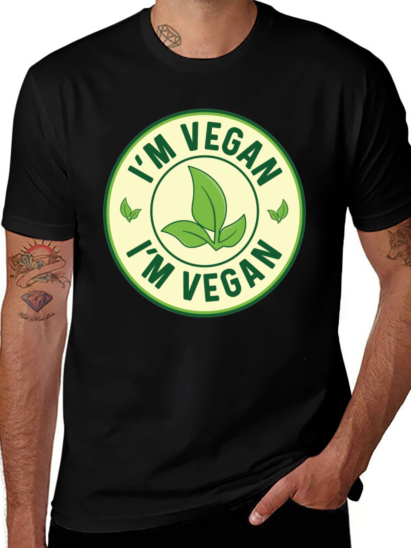 Im Vegan T-Shirt - Black Crew Neck