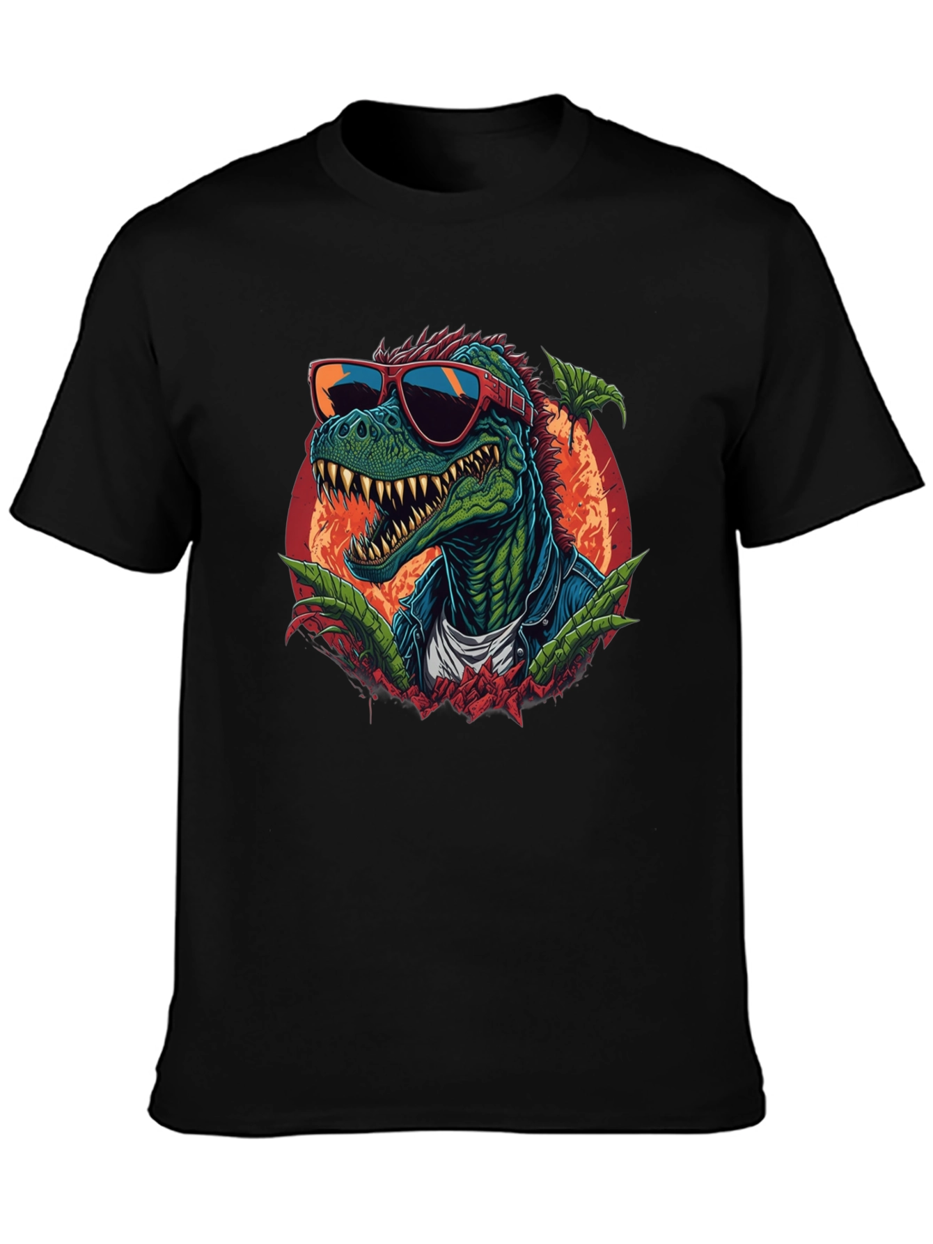 Cool Dinosaur Graphic T-Shirt - Black