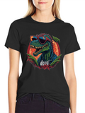 Cool Dinosaur Graphic T-Shirt - Black