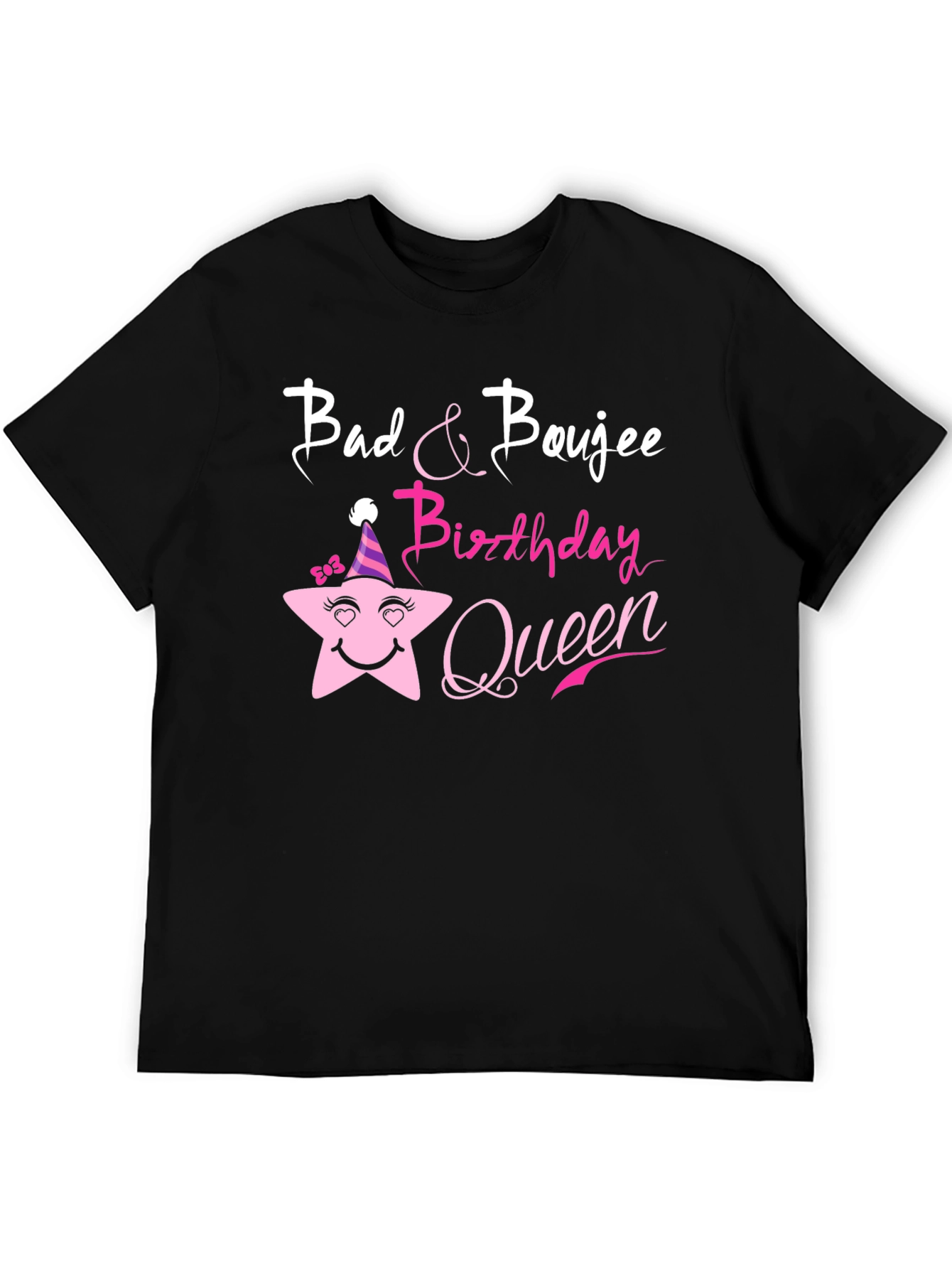 Bad & Boujee Birthday Queen Black T-Shirt