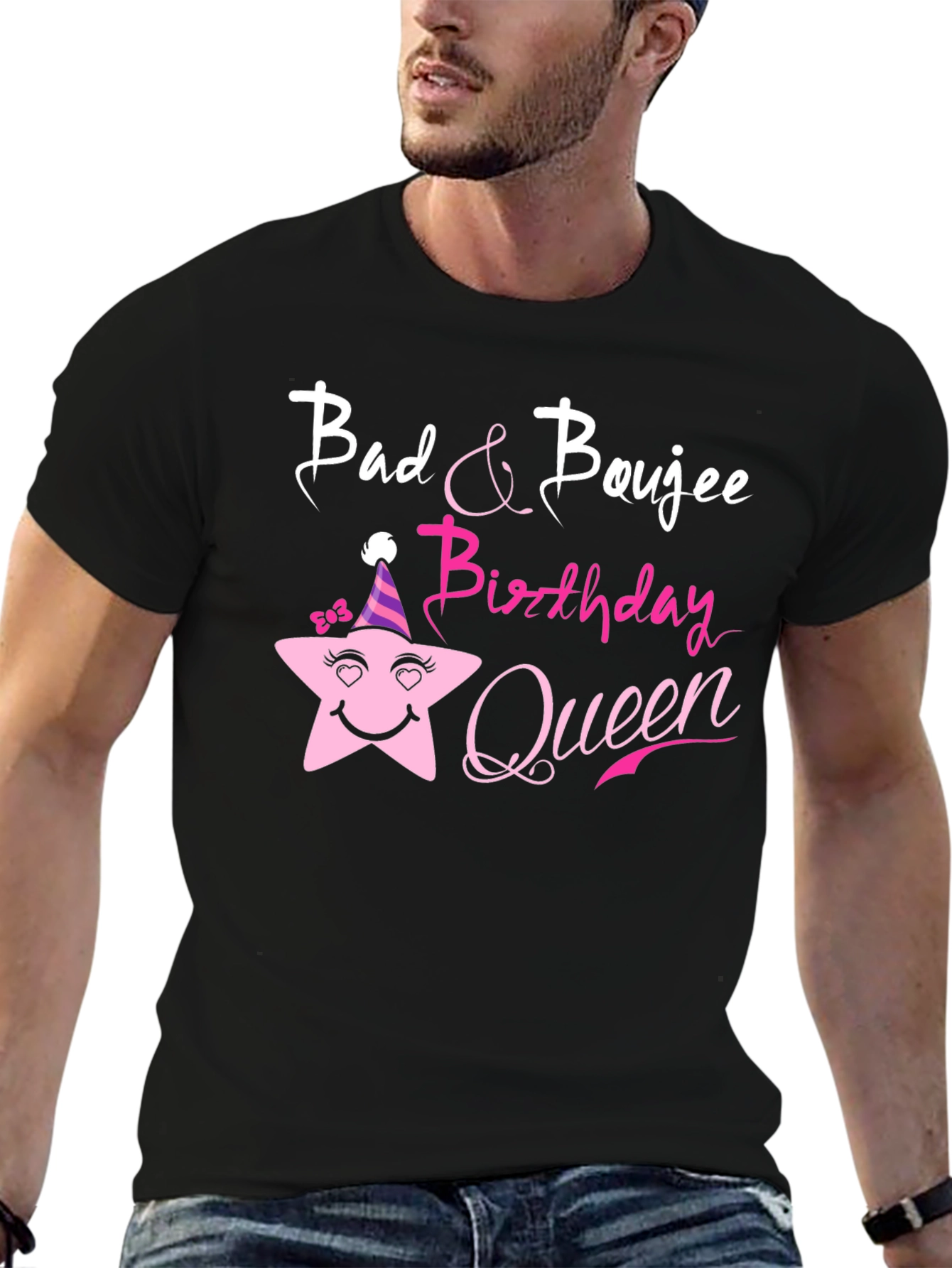 Bad & Boujee Birthday Queen Black T-Shirt