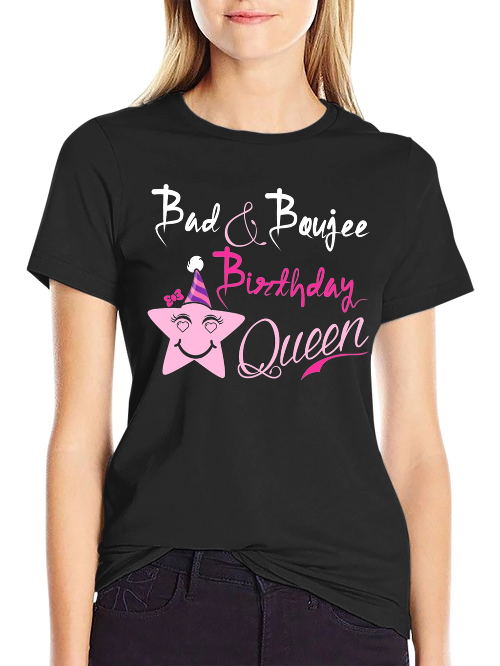 Bad & Boujee Birthday Queen Black T-Shirt