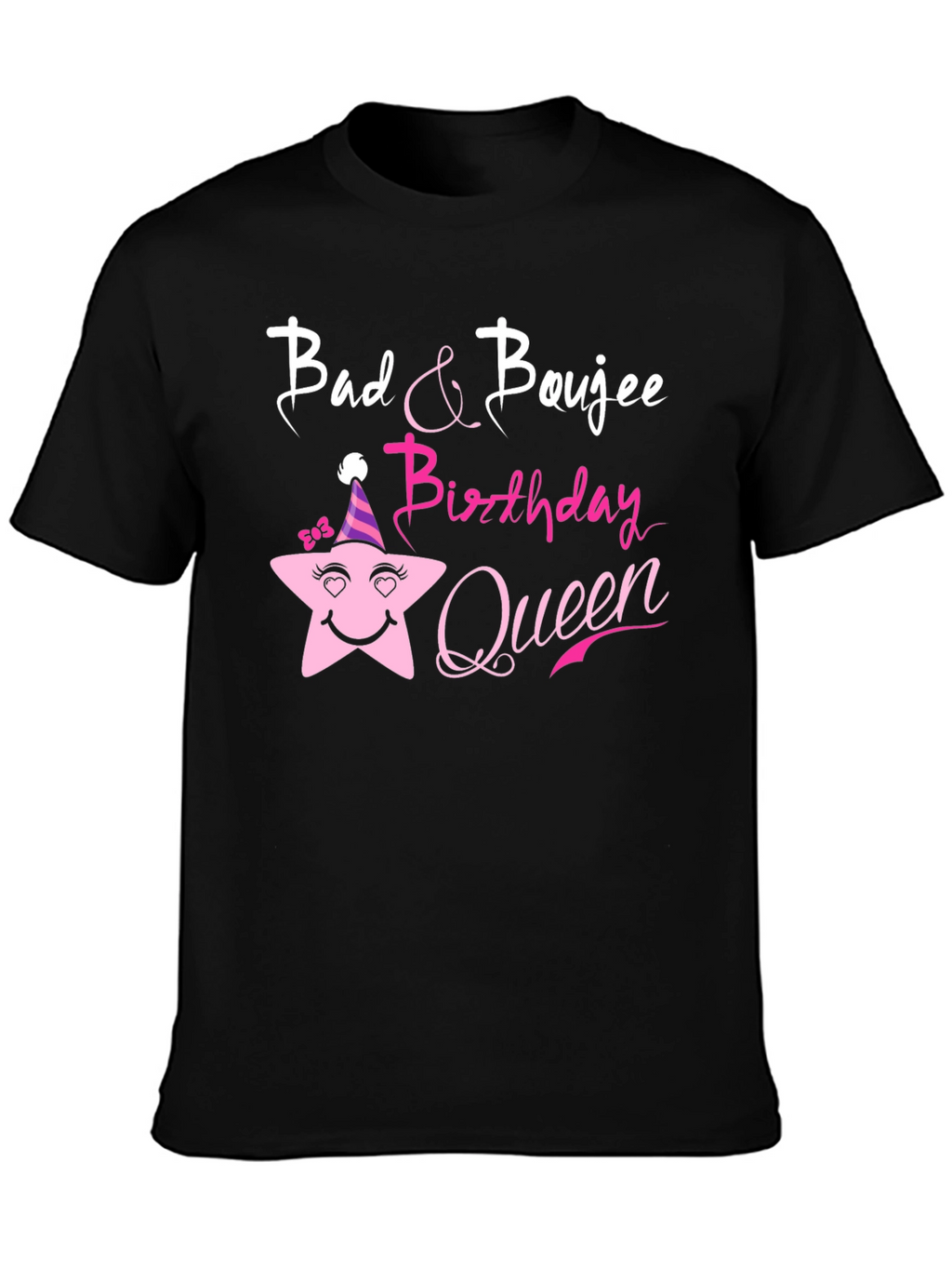 Bad & Boujee Birthday Queen Black T-Shirt
