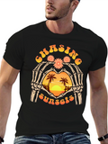 Chasing Sunsets Graphic Tee - Skeleton Heart Hand Design