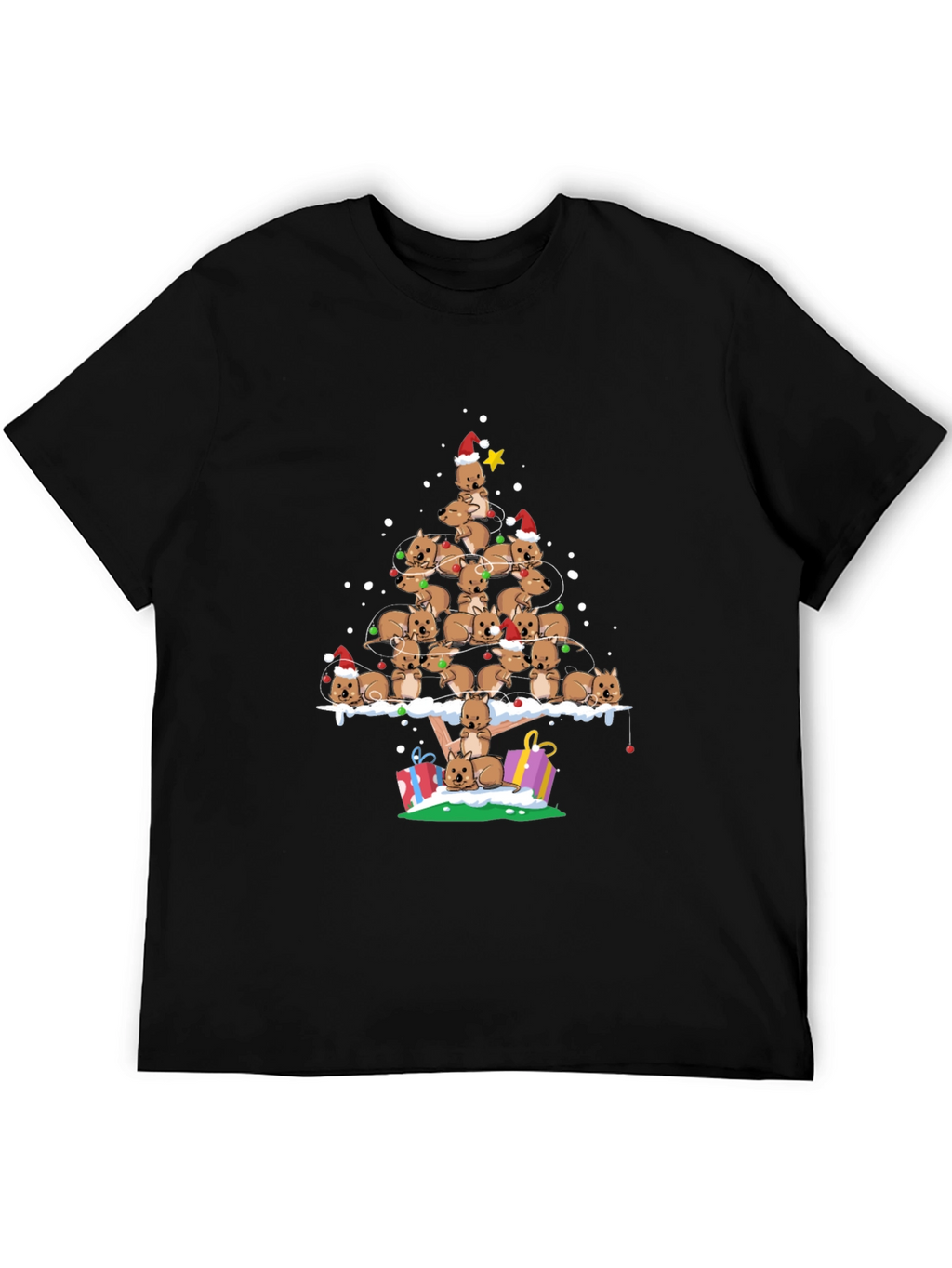 Wombat Christmas Tree T-Shirt - Festive Holiday Apparel
