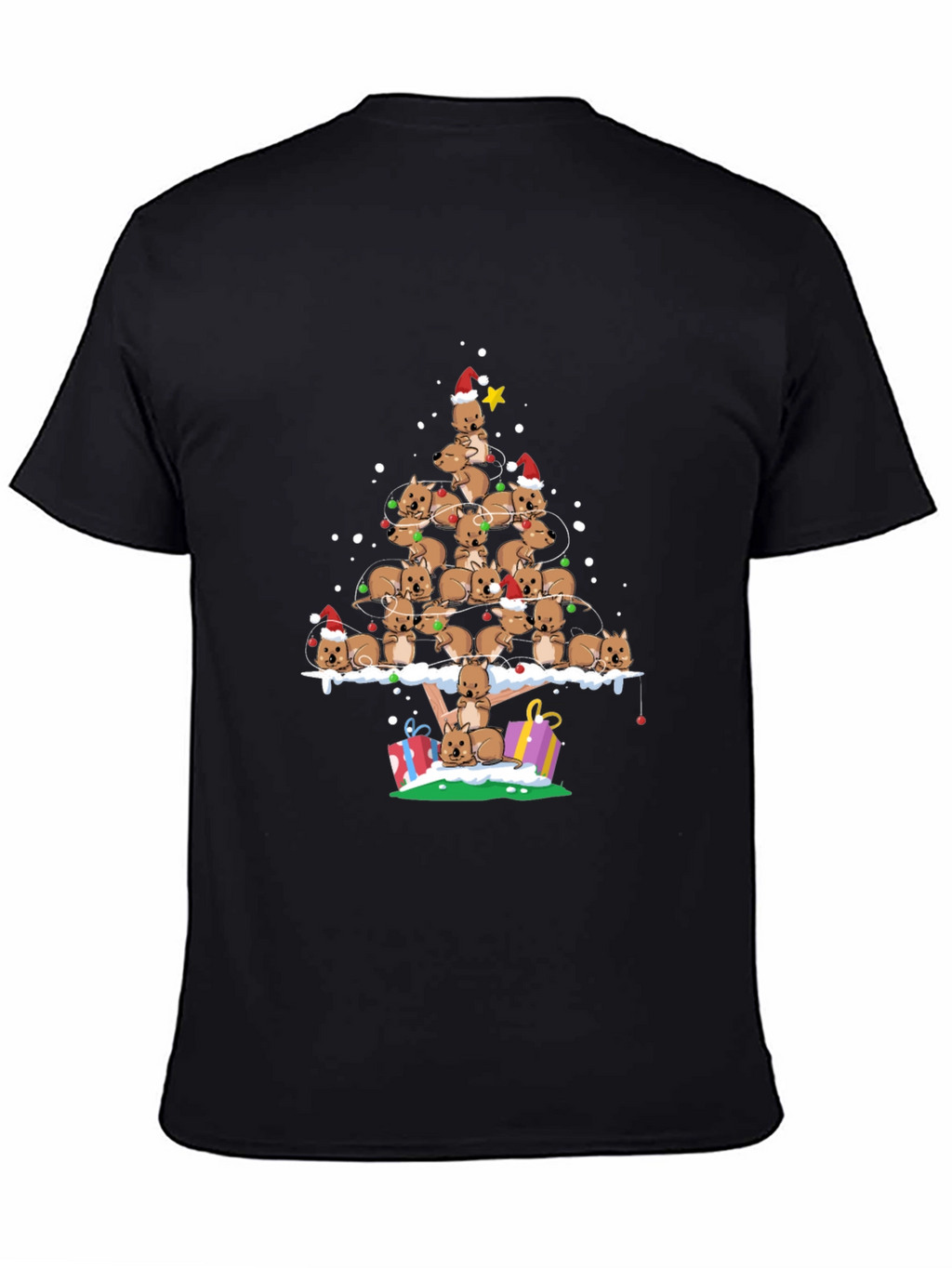 Wombat Christmas Tree T-Shirt - Festive Holiday Apparel