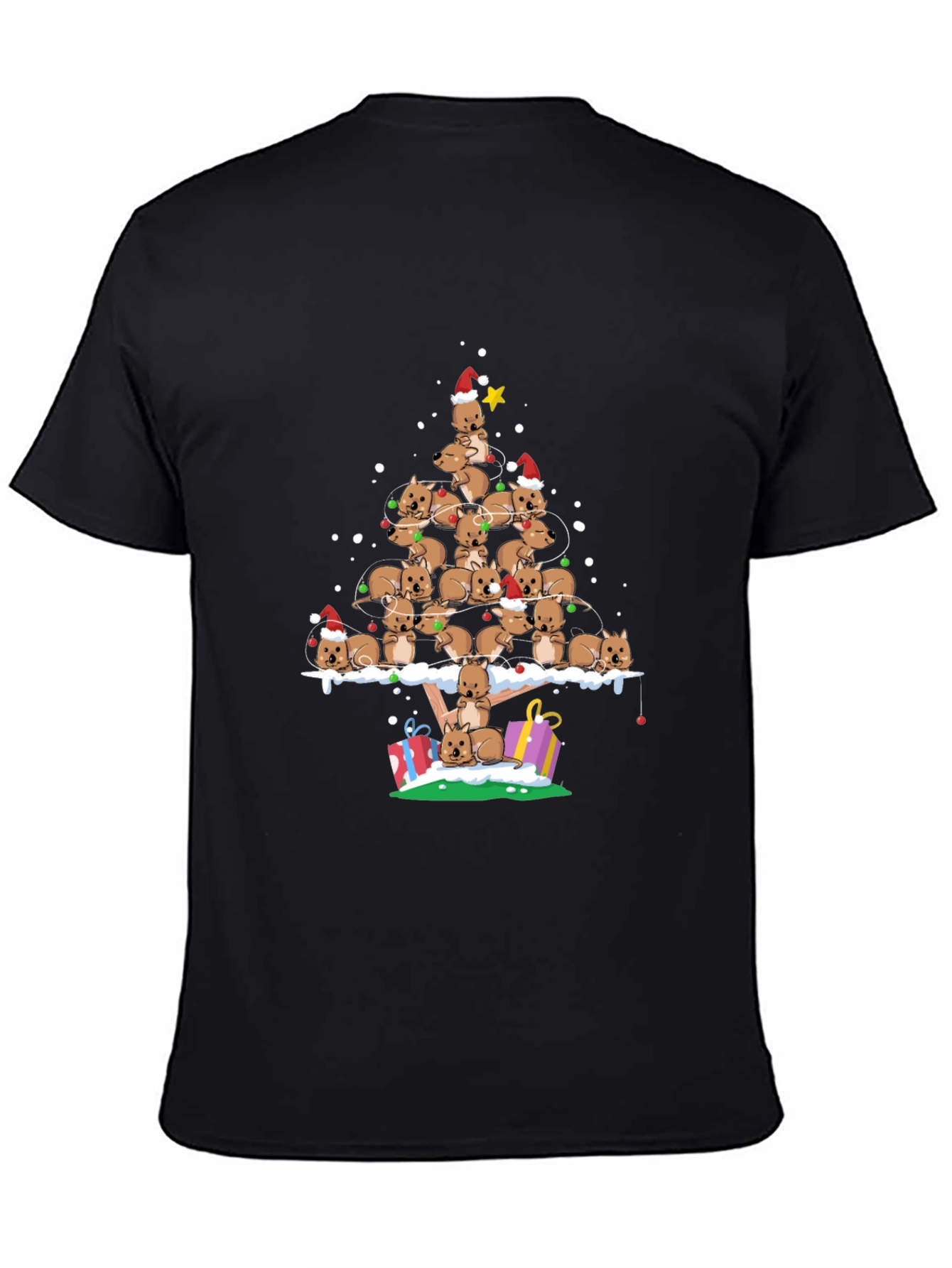 Wombat Christmas Tree T-Shirt - Festive Holiday Apparel