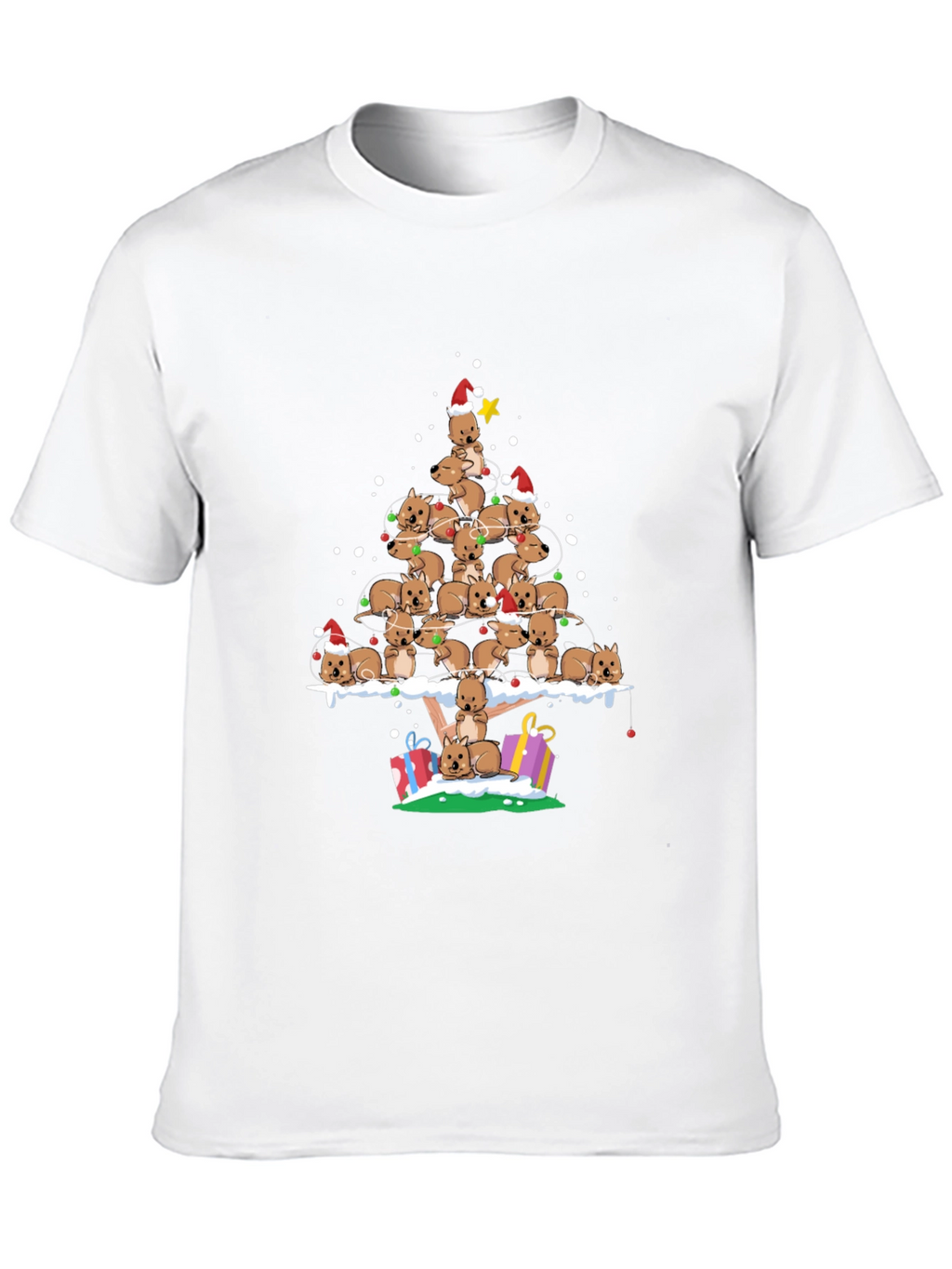 Wombat Christmas Tree T-Shirt - Festive Holiday Apparel