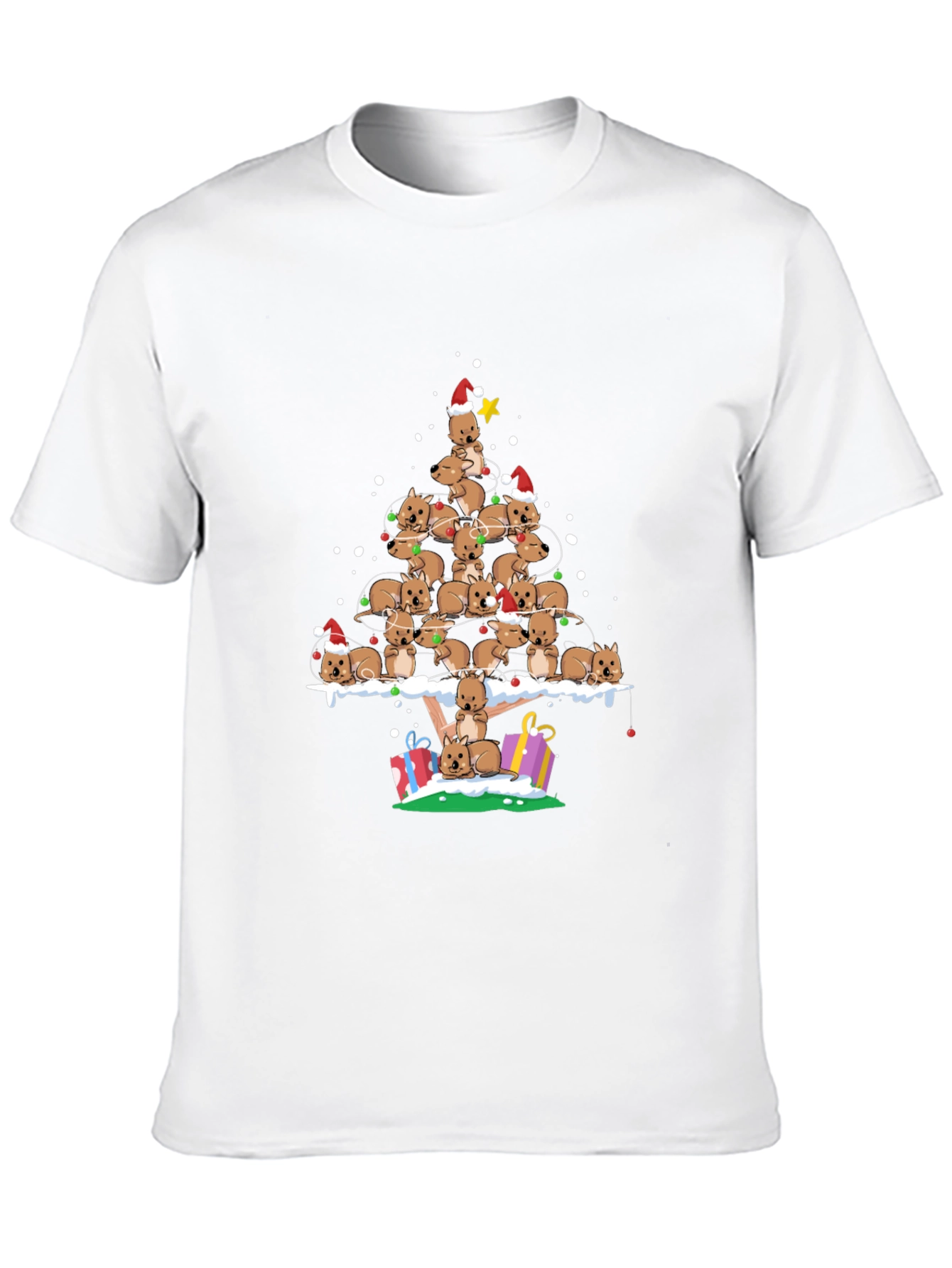 Wombat Christmas Tree T-Shirt - Festive Holiday Apparel