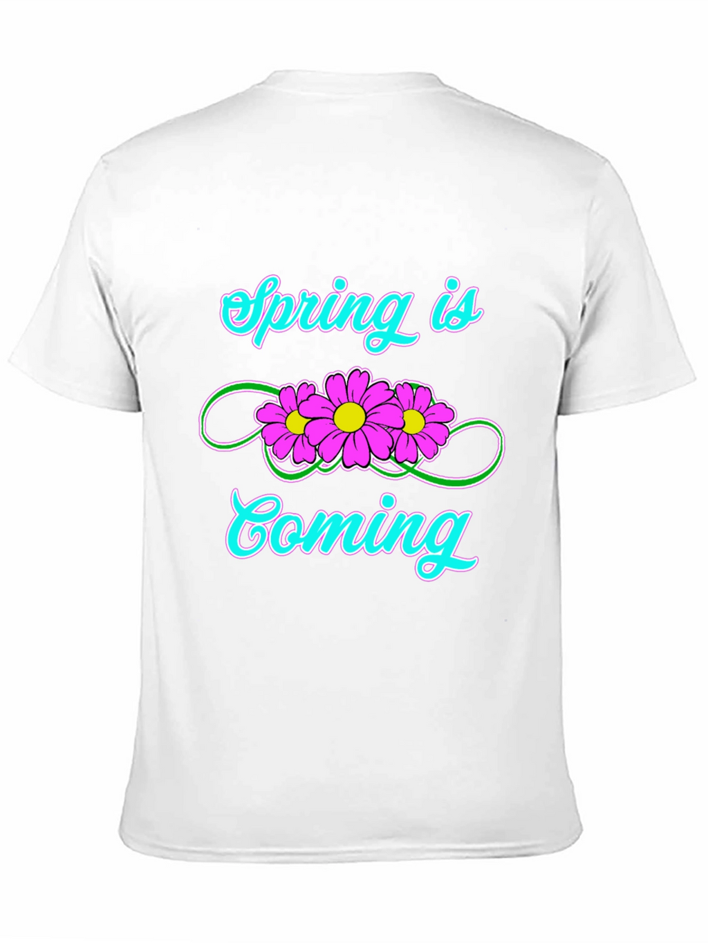 Spring Is Coming T-Shirt Black Flower Graphic Tee
