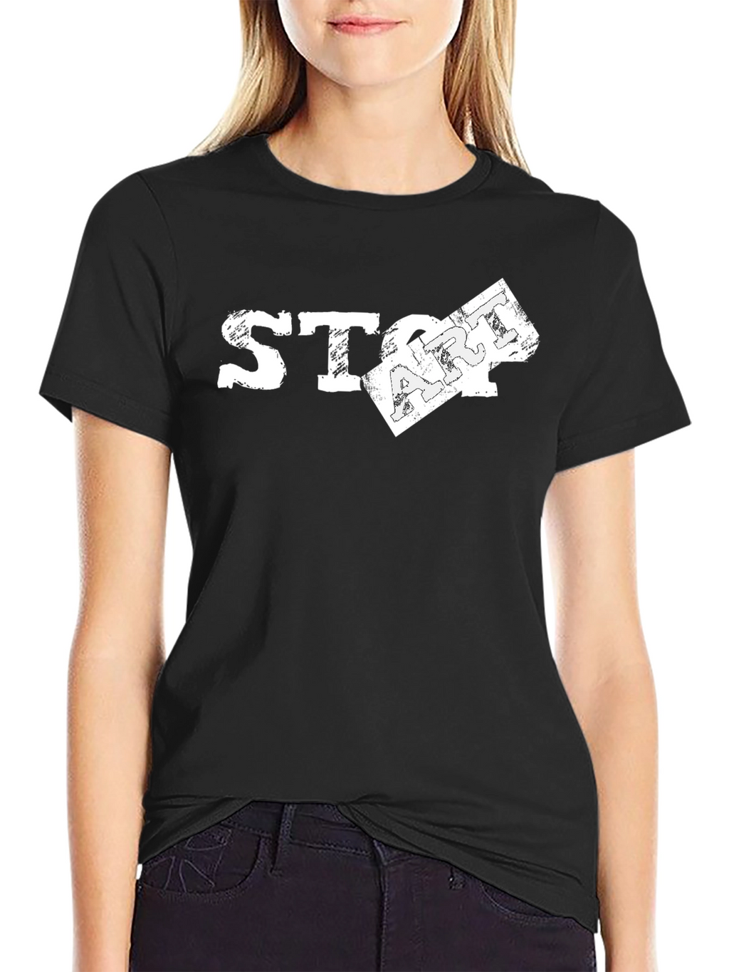 Stop Art T-Shirt - Distressed Graphic Tee