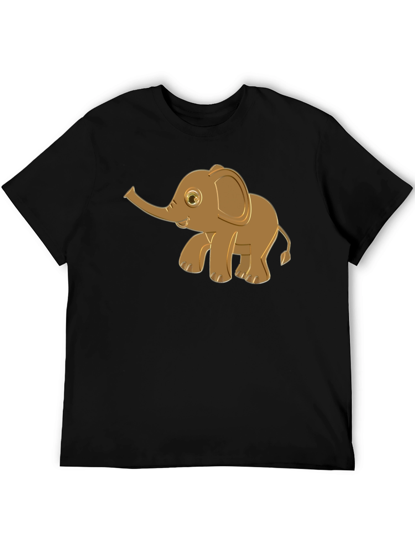 Cute Elephant Graphic Tee - Black