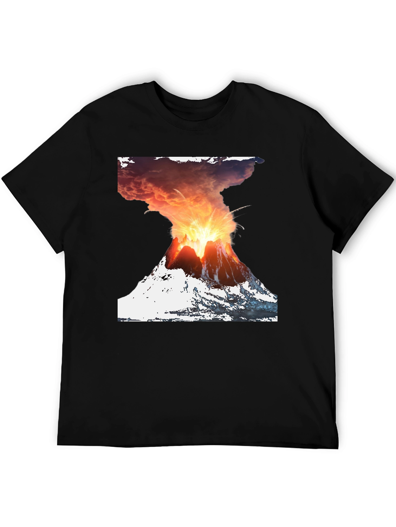 Volcano Eruption Graphic Print Tee
