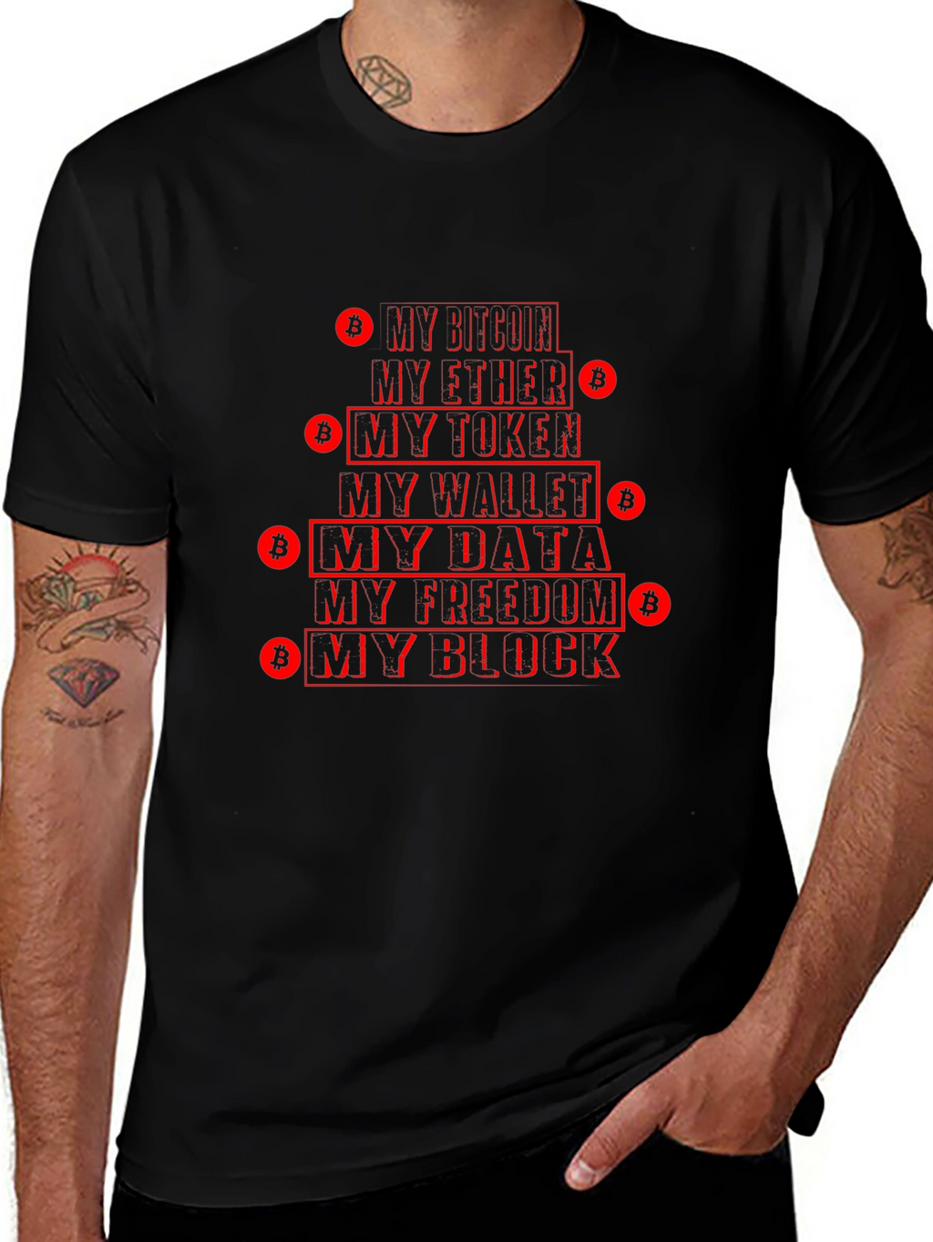 Crypto Enthusiast T-Shirt - Bitcoin Ether Data