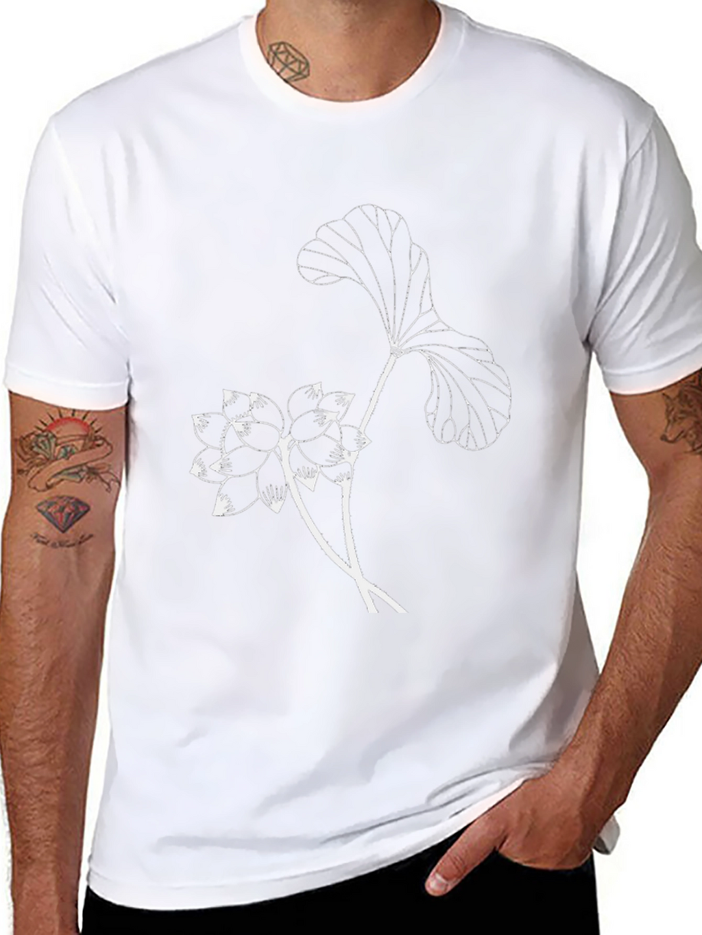 Black Lotus Flower Graphic Tee