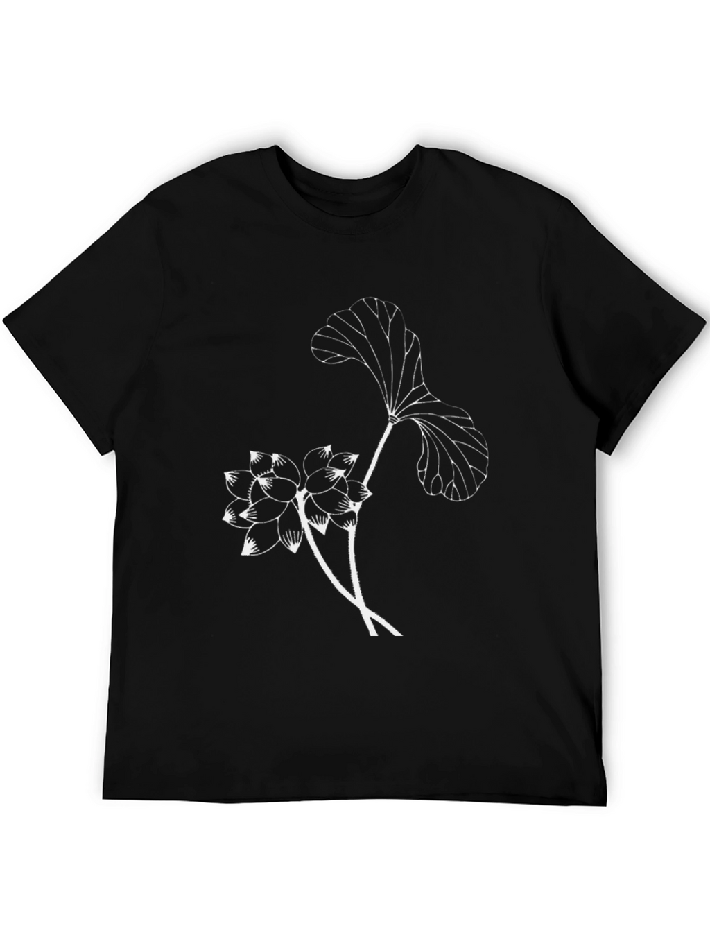 Black Lotus Flower Graphic Tee