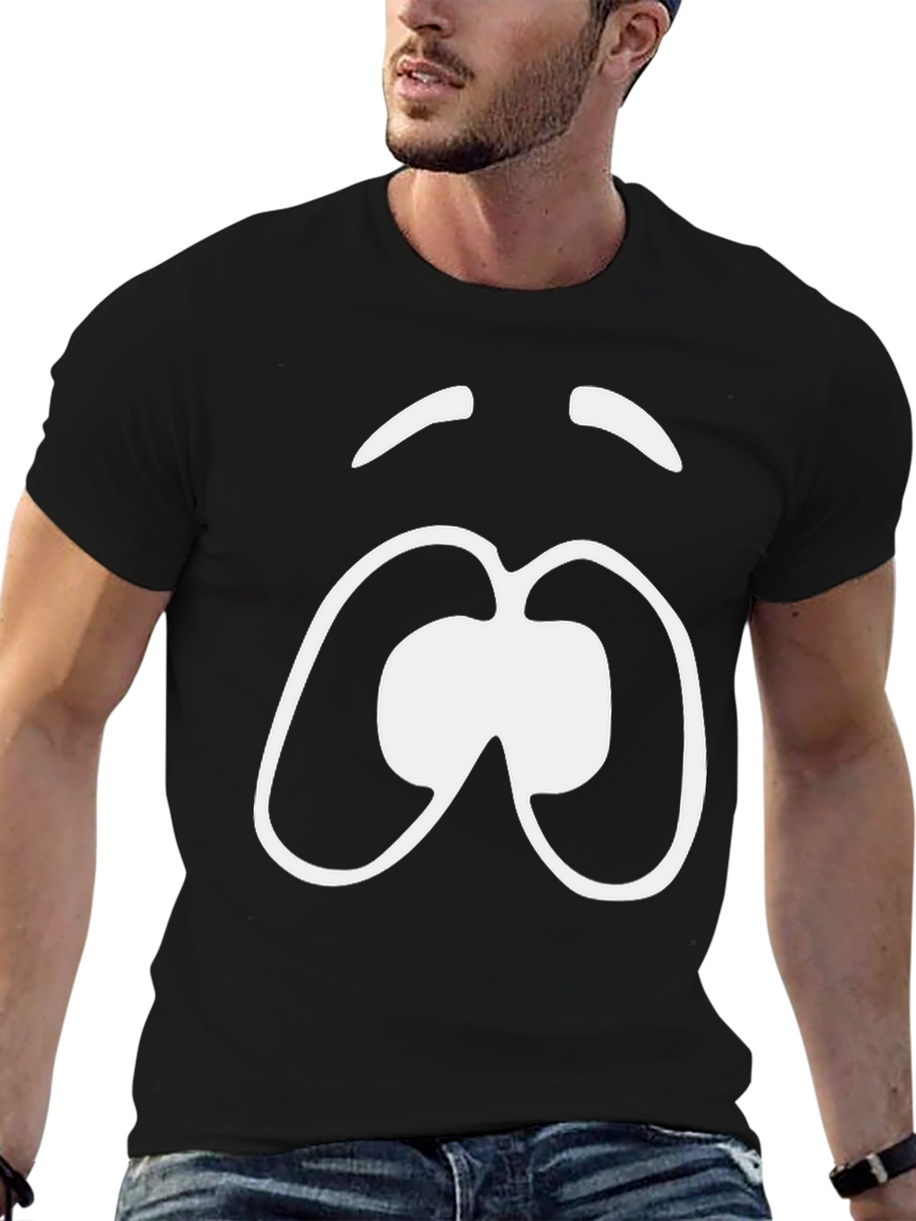 Sad Face Graphic Tee - Unisex Black T-Shirt