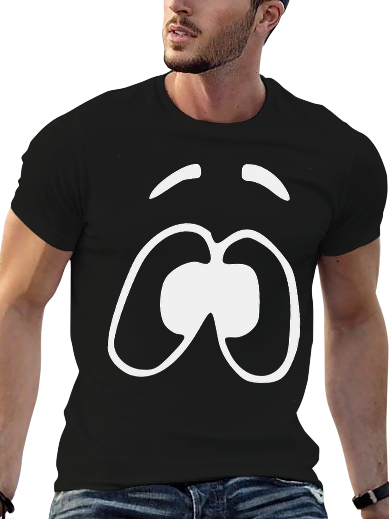 Sad Face Graphic Tee - Unisex Black T-Shirt