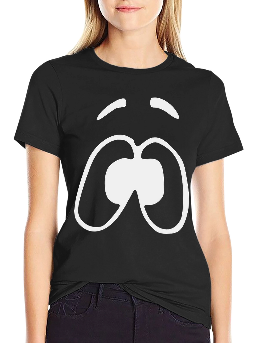 Sad Face Graphic Tee - Unisex Black T-Shirt