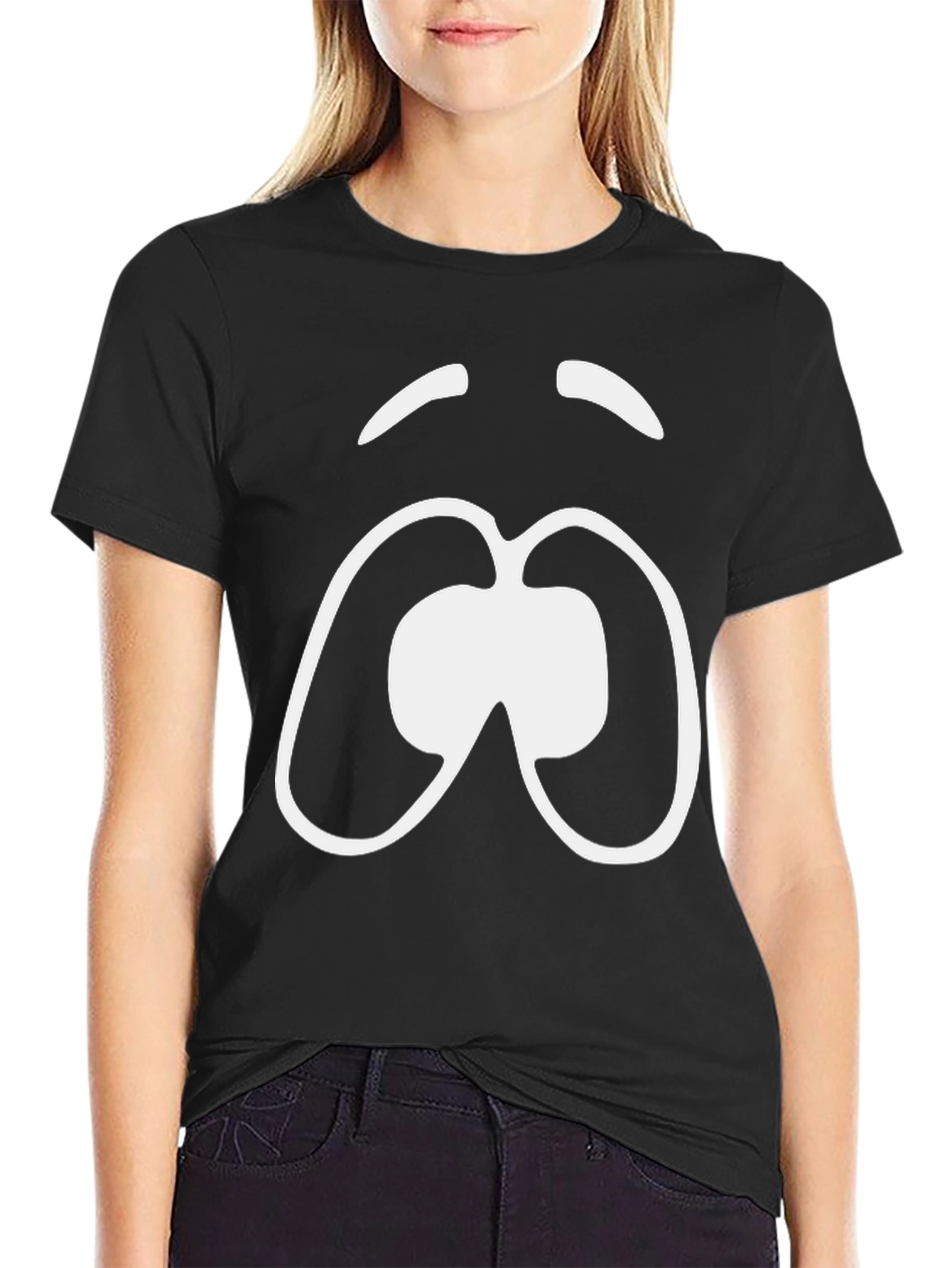 Sad Face Graphic Tee - Unisex Black T-Shirt
