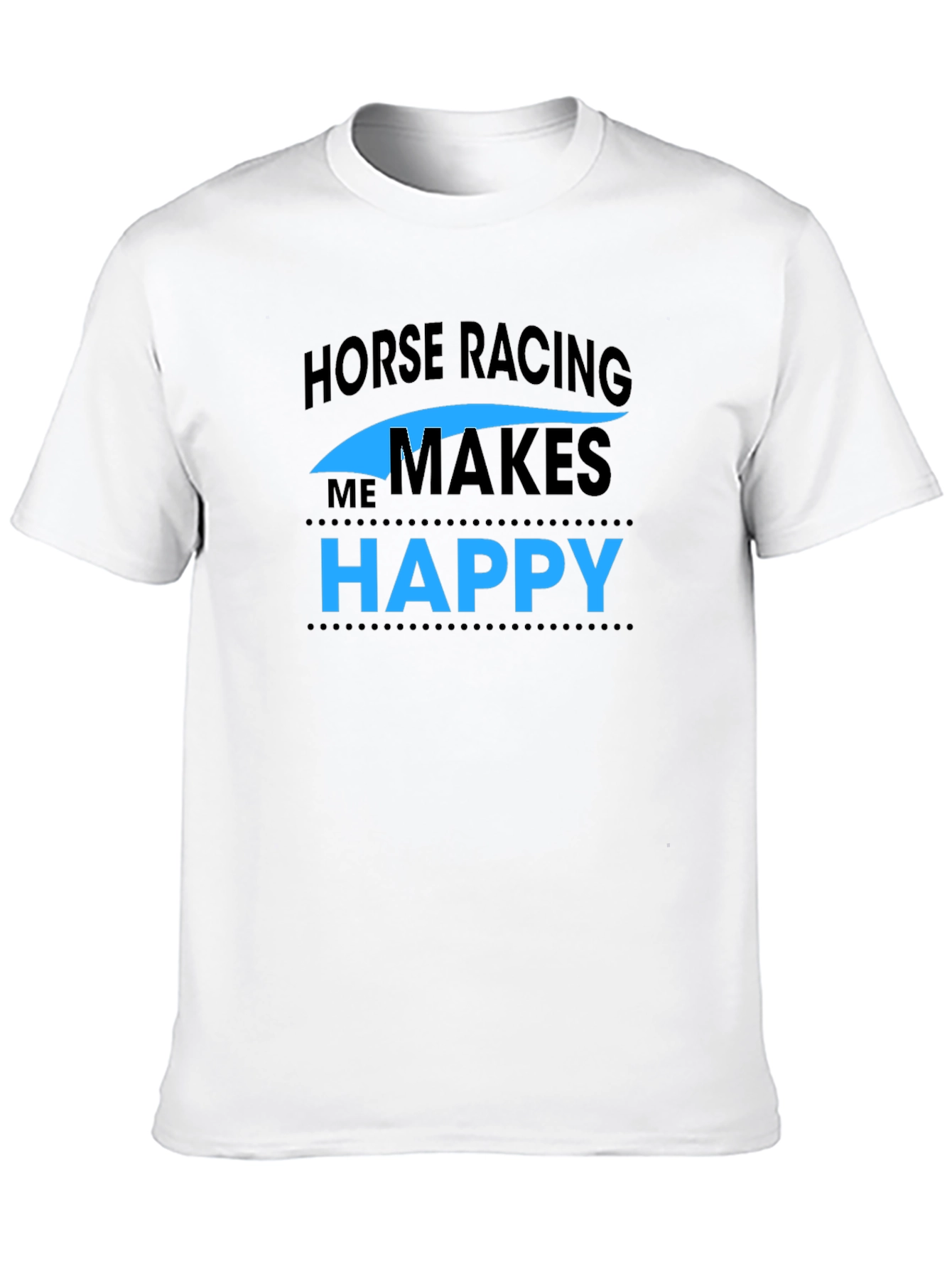 Horse Racing Makes Me Happy Black T-Shirt